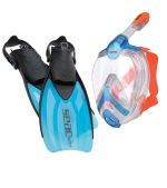 Seac Unica Full Face Snorkeling Mask and Sprint Fin Set 