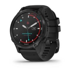 Descent Mk2S Carbon Gray DLC with Black Silicone Band 