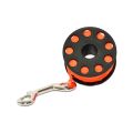 Hog Spool with SS DBL Clip 150FT Orange Line 
