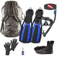 Edge Flex Scuba Mask Snorkel Fins Package 