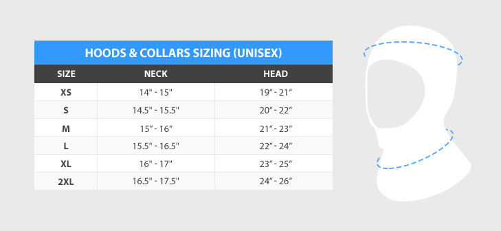 Hood Size Chart